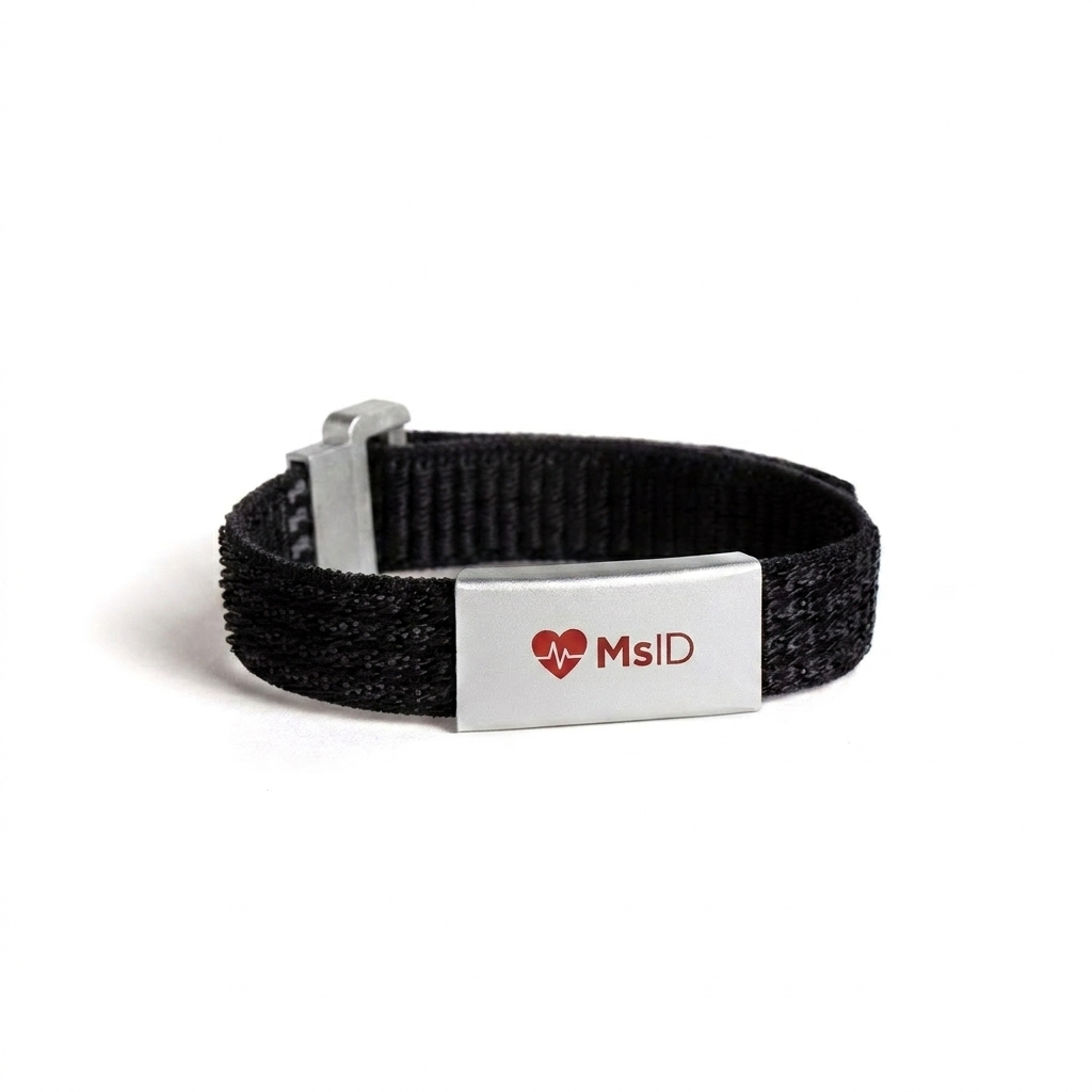 MsID Flex Nylon | Bracelet d’Identification Médicale Ajustable