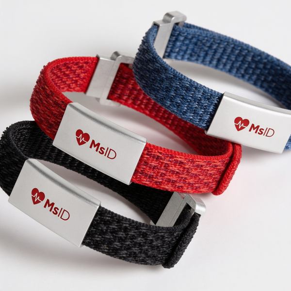 MsID Flex Nylon | Bracelet d’Identification Médicale Ajustable